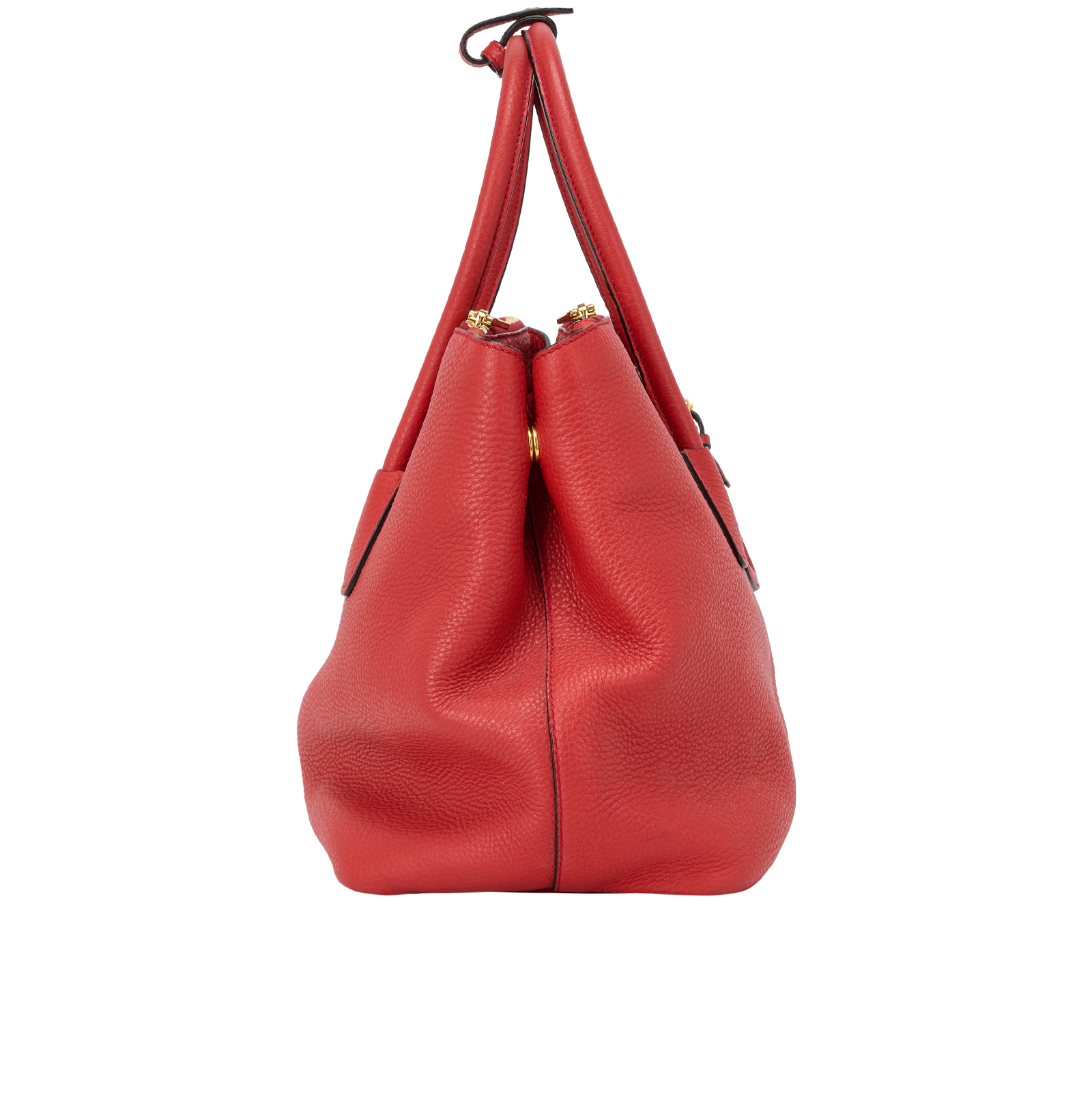 Vitello Daino Tote, &pound;375, Handbags, Red, Leather, Side view